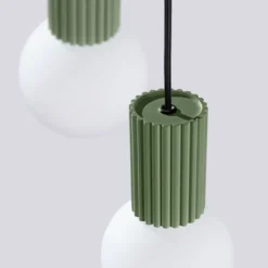 Lampa wisząca Halo 3P zielona oliwka