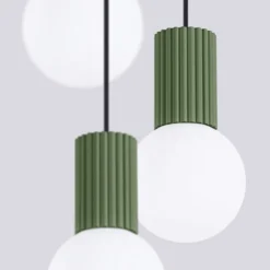 Lampa wisząca Halo 3P zielona oliwka