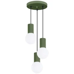 Lampa wisząca Halo 3P zielona oliwka