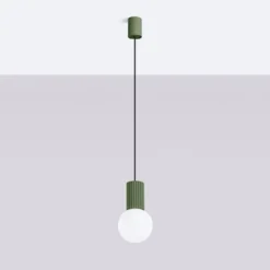 Lampa wisząca Halo 1 zielona oliwka