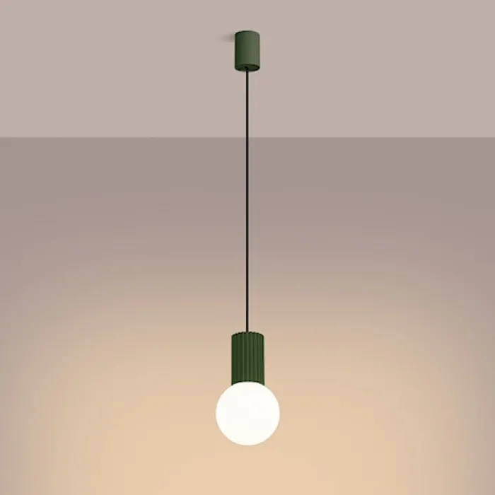 Lampa wisząca Halo 1 zielona oliwka