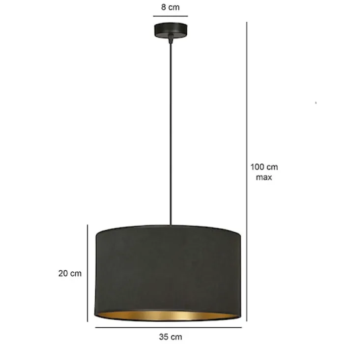 Lampa wisząca Hellid średnica 35 cm czarna