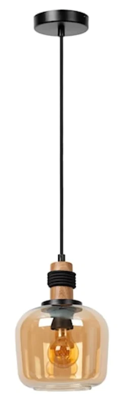 Lampa wisząca Ilona 18 cm czarno-brązowa