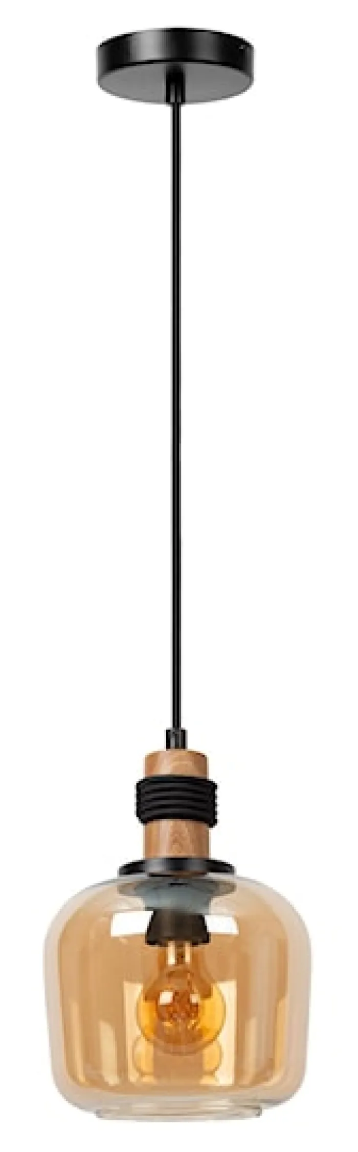 Lampa wisząca Ilona 18 cm czarno-brązowa