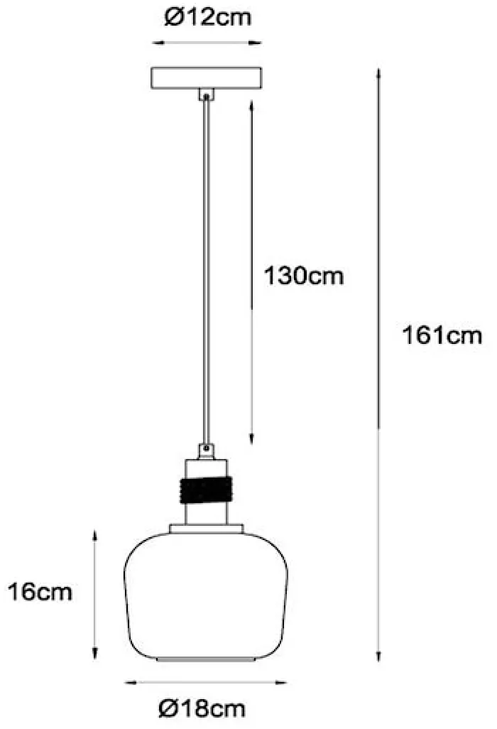 Lampa wisząca Ilona 18 cm czarno-brązowa