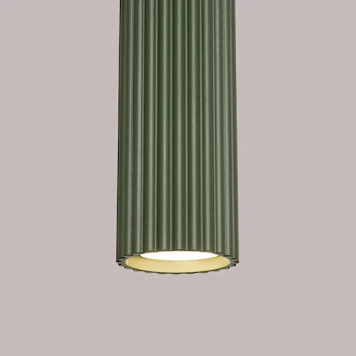 Lampa wisząca Karbon 3L zielona oliwka