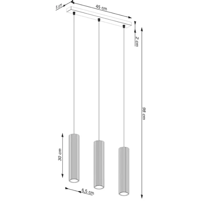 Lampa wisząca Karbon 3L zielona oliwka