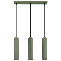 Lampa wisząca Karbon 3L zielona oliwka