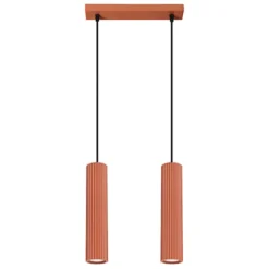 Lampa wisząca Karbon 2 ochra czerwona