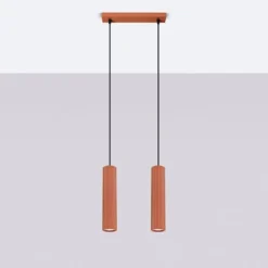 Lampa wisząca Karbon 2 ochra czerwona