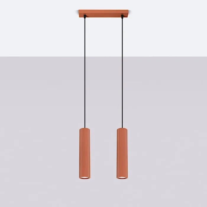 Lampa wisząca Karbon 2 ochra czerwona