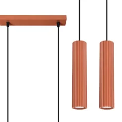 Lampa wisząca Karbon 2 ochra czerwona