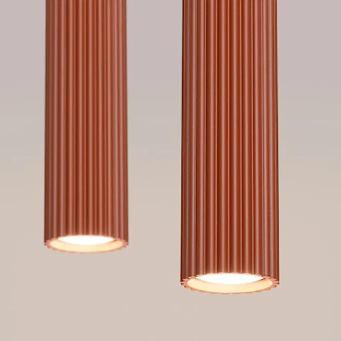 Lampa wisząca Karbon 2 ochra czerwona