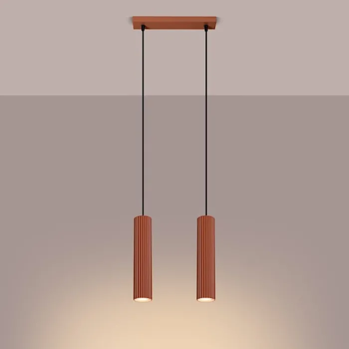 Lampa wisząca Karbon 2 ochra czerwona