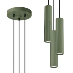 Lampa wisząca Karbon 3P zielona oliwka