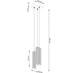 Lampa wisząca Karbon 3P zielona oliwka