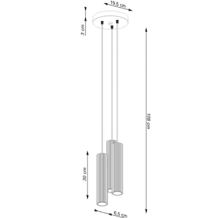 Lampa wisząca Karbon 3P zielona oliwka