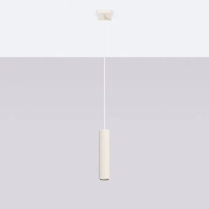 Lampa wisząca Karbon x1 beżowa