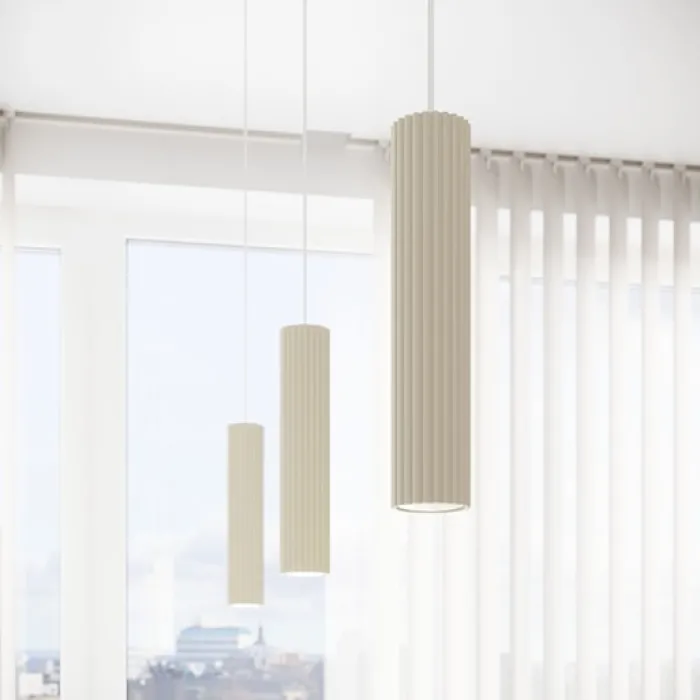 Lampa wisząca Karbon x1 beżowa