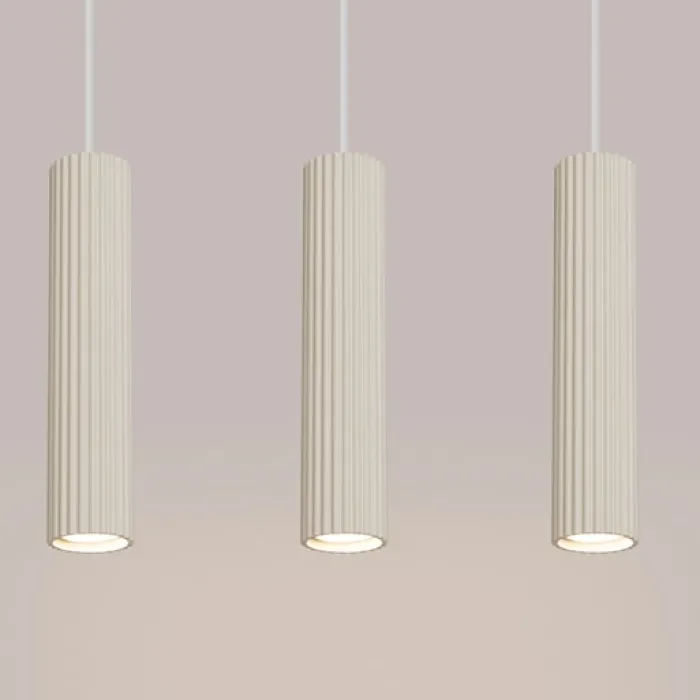 Lampa wisząca Karbon x3 beżowa