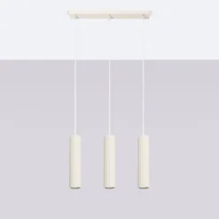 Lampa wisząca Karbon x3 beżowa