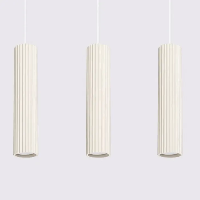 Lampa wisząca Karbon x3 beżowa