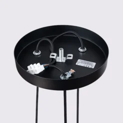 Lampa wisząca Karbon x3 czarna na okrągłej podsufitce