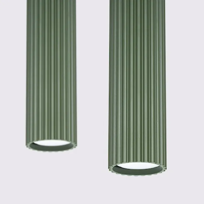 Lampa wisząca Karbon 2 zielona oliwka