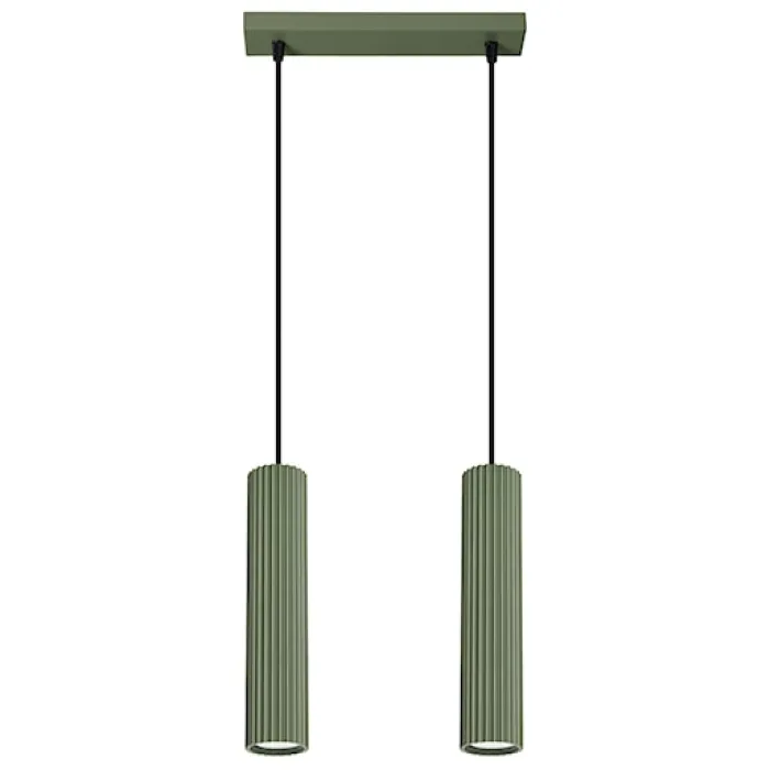 Lampa wisząca Karbon 2 zielona oliwka