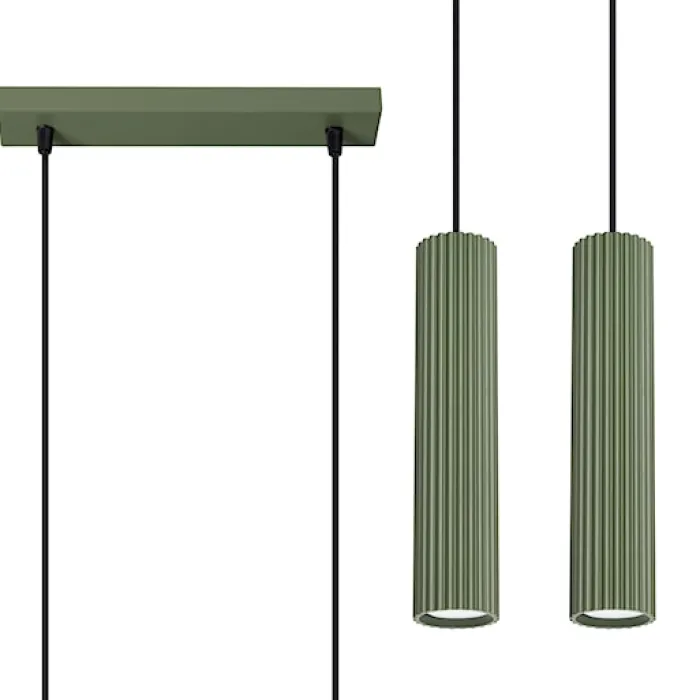 Lampa wisząca Karbon 2 zielona oliwka