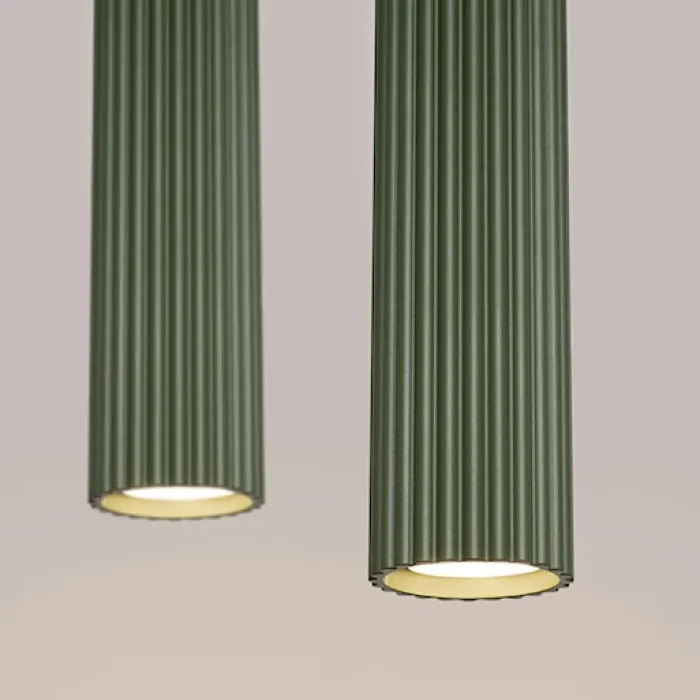 Lampa wisząca Karbon 2 zielona oliwka