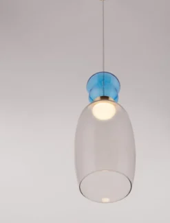 Lampa wisząca Kiands LED x1 niebiesko-złota
