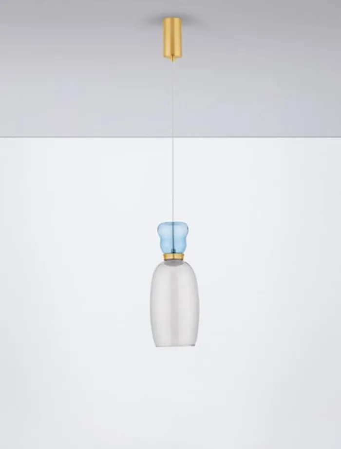 Lampa wisząca Kiands LED x1 niebiesko-złota