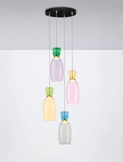 Lampa wisząca Kiands LED x4 wielokolorowa