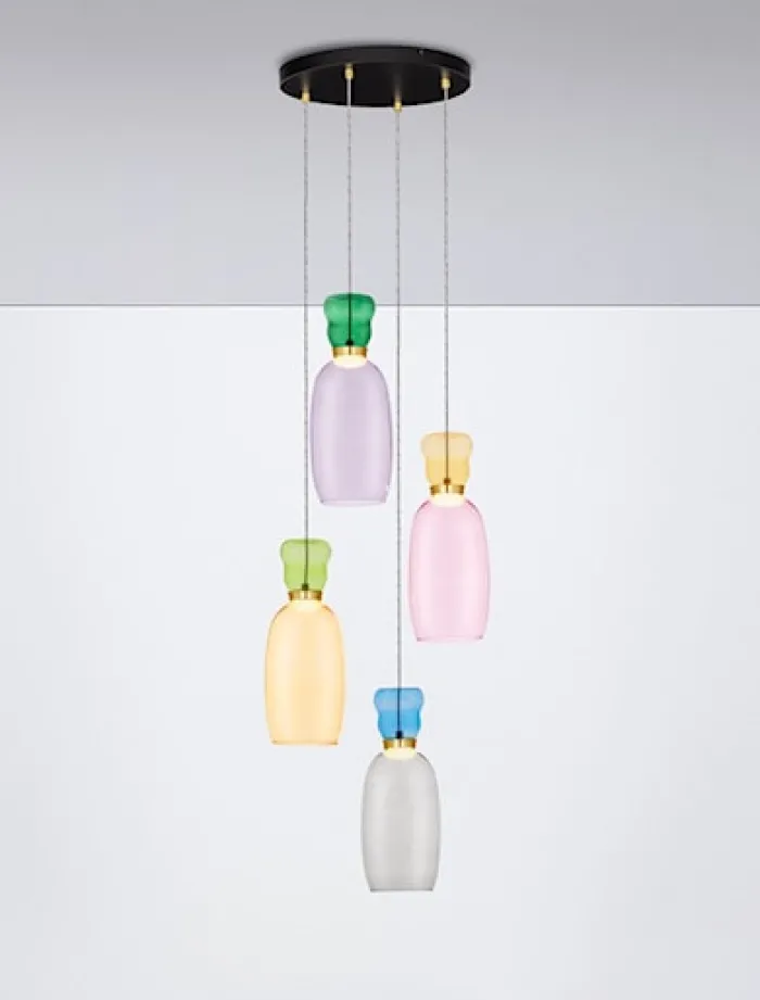 Lampa wisząca Kiands LED x4 wielokolorowa