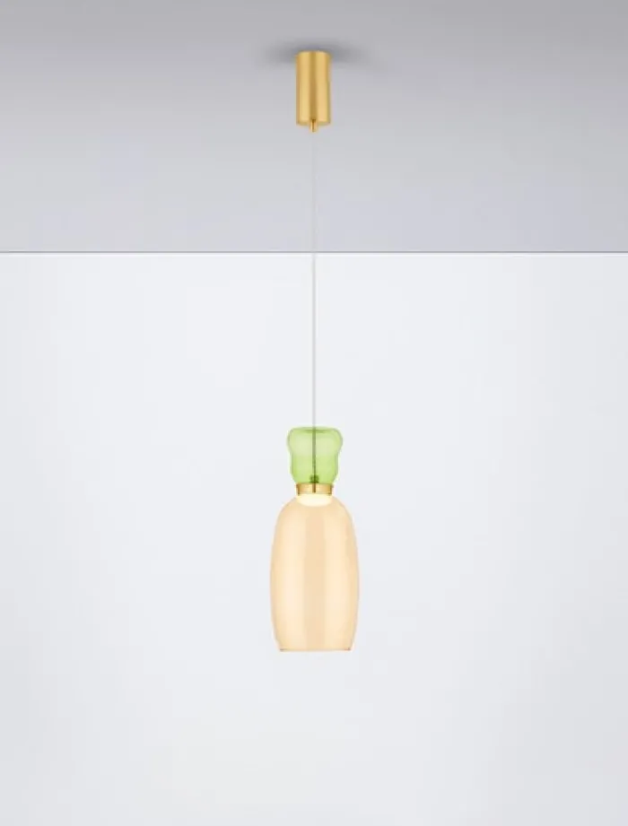 Lampa wisząca Kiands LED x1 zielono-złota