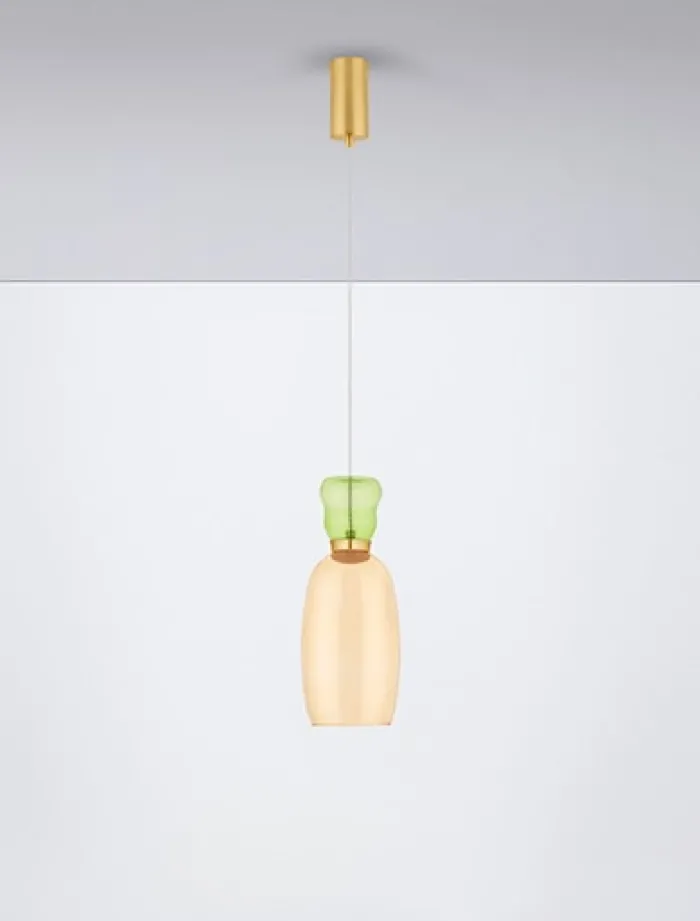 Lampa wisząca Kiands LED x1 zielono-złota