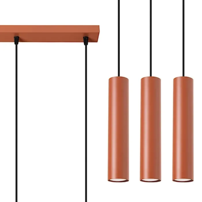 Lampa wisząca Lagos 3L ochra czerwona