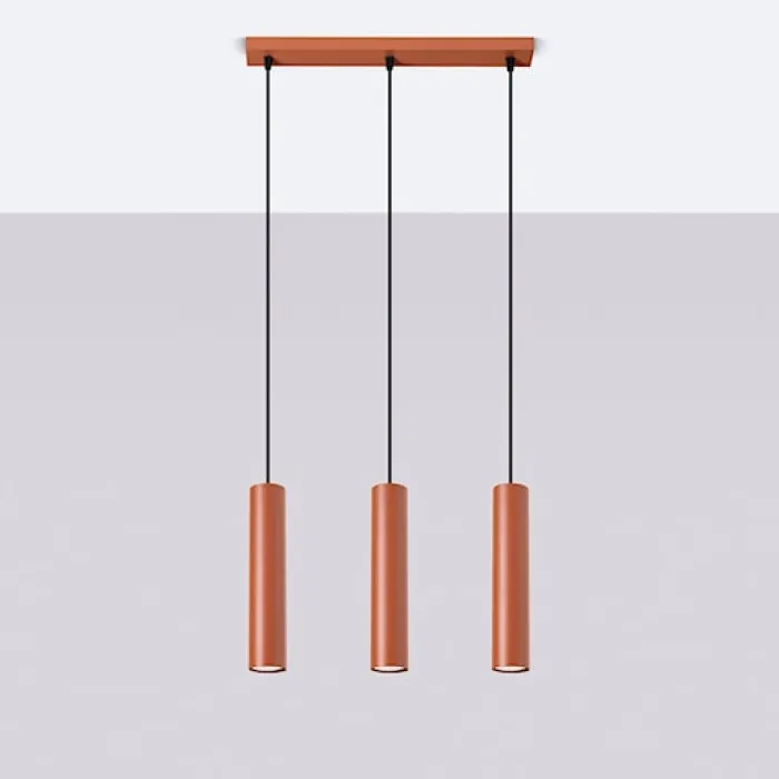 Lampa wisząca Lagos 3L ochra czerwona