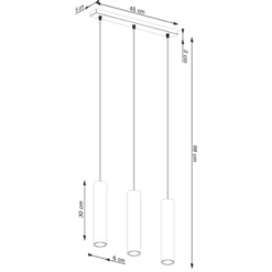 Lampa wisząca Lagos 3L ochra czerwona