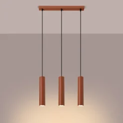 Lampa wisząca Lagos 3L ochra czerwona