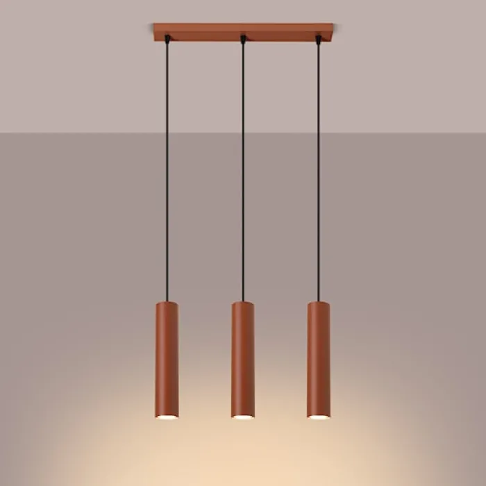 Lampa wisząca Lagos 3L ochra czerwona
