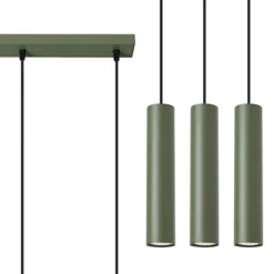 Lampa wisząca Lagos 3L zielona oliwka