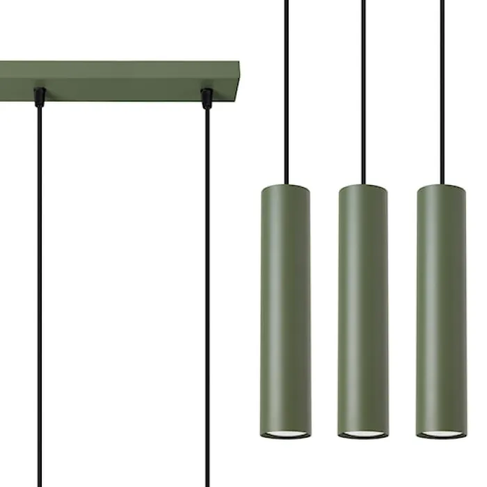 Lampa wisząca Lagos 3L zielona oliwka