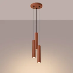 Lampa wisząca Lagos 3P ochra czerwona