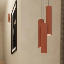 Lampa wisząca Lagos 3P ochra czerwona