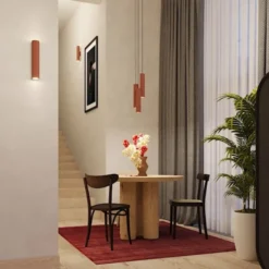 Lampa wisząca Lagos 3P ochra czerwona