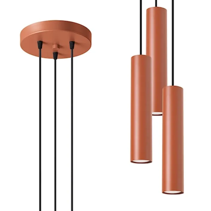 Lampa wisząca Lagos 3P ochra czerwona