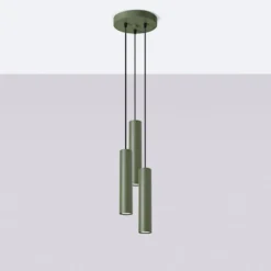 Lampa wisząca Lagos 3P zielona oliwka
