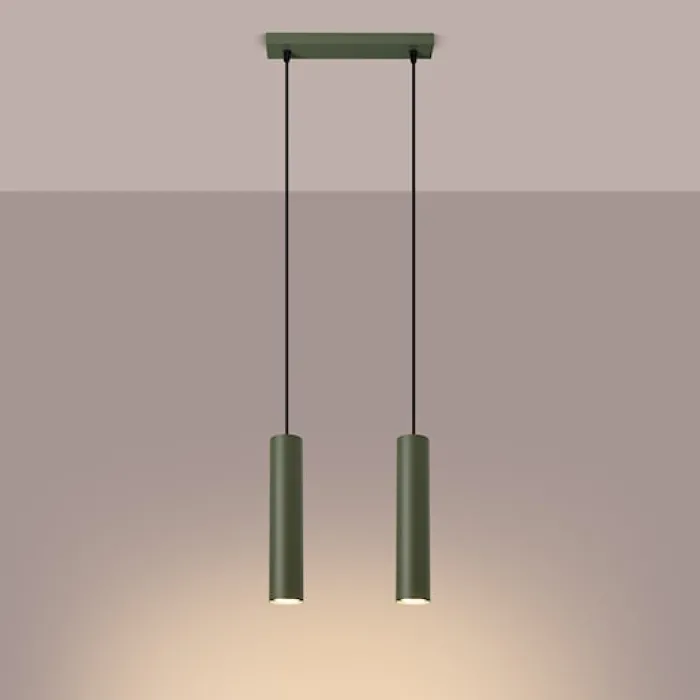 Lampa wisząca Lagos 2 zielona oliwka